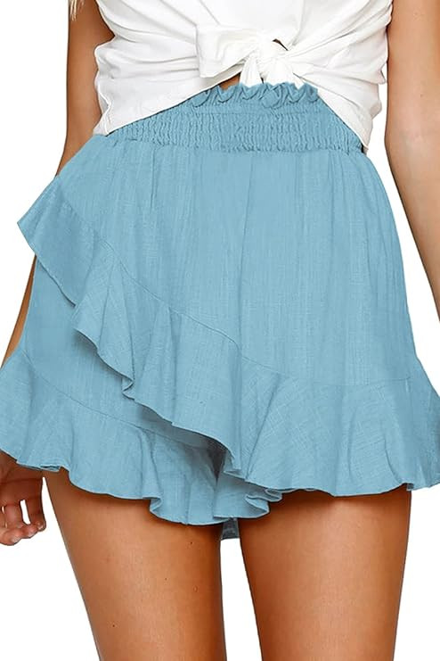FRTROIN Skorts Skirts for Women Tennis Mini Wrap Skirt Beach Flowy Linen Cotton High Waisted Shor... | Amazon (US)