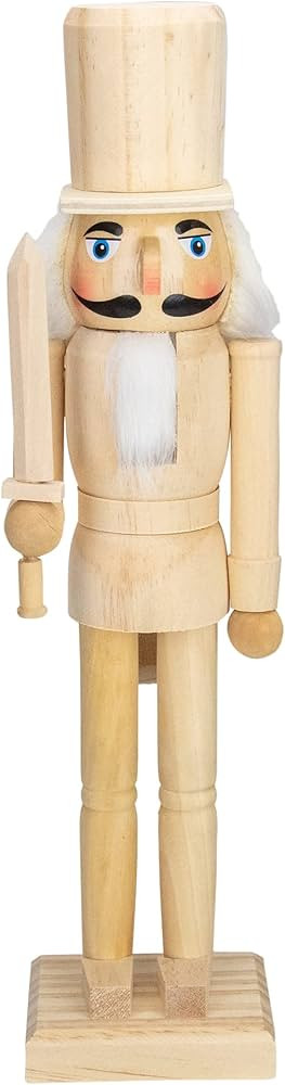 Northlight 15" Unfinished Paintable Wooden Christmas Nutcracker with Sword | Amazon (US)