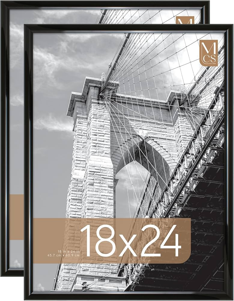MCS Trendsetter 18x24 Poster Frame Black High-Gloss, Vertical & Horizontal Wall Hanging Large Pic... | Amazon (US)