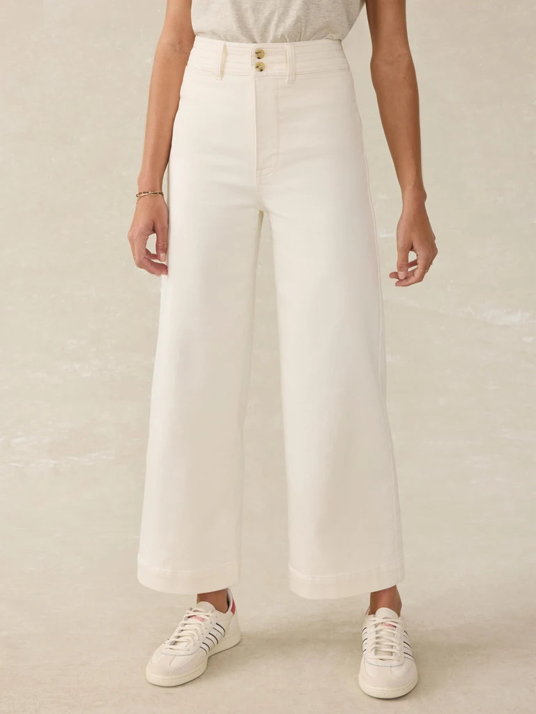 Stretch Terry Harbor Ankle Pant - Egret | Faherty