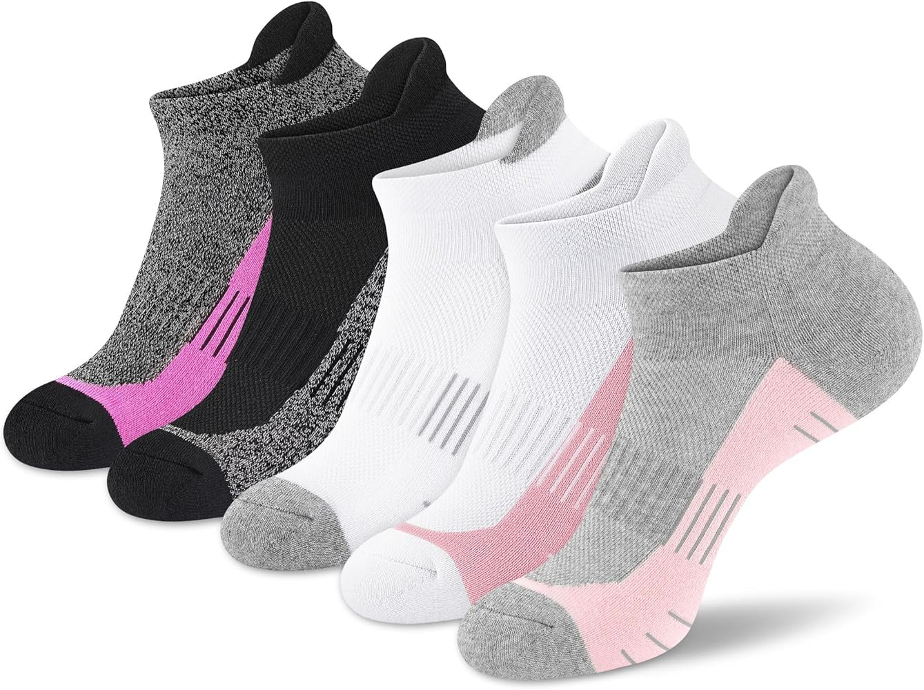 cuangya Ankle Socks for Women - Athletic Low Cut Running Cushioned Socks (3-5 Pairs) | Amazon (US)