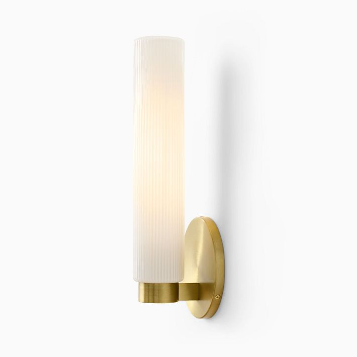 Fluted Glass Indoor/Outdoor Sconce (3") | West Elm (US)