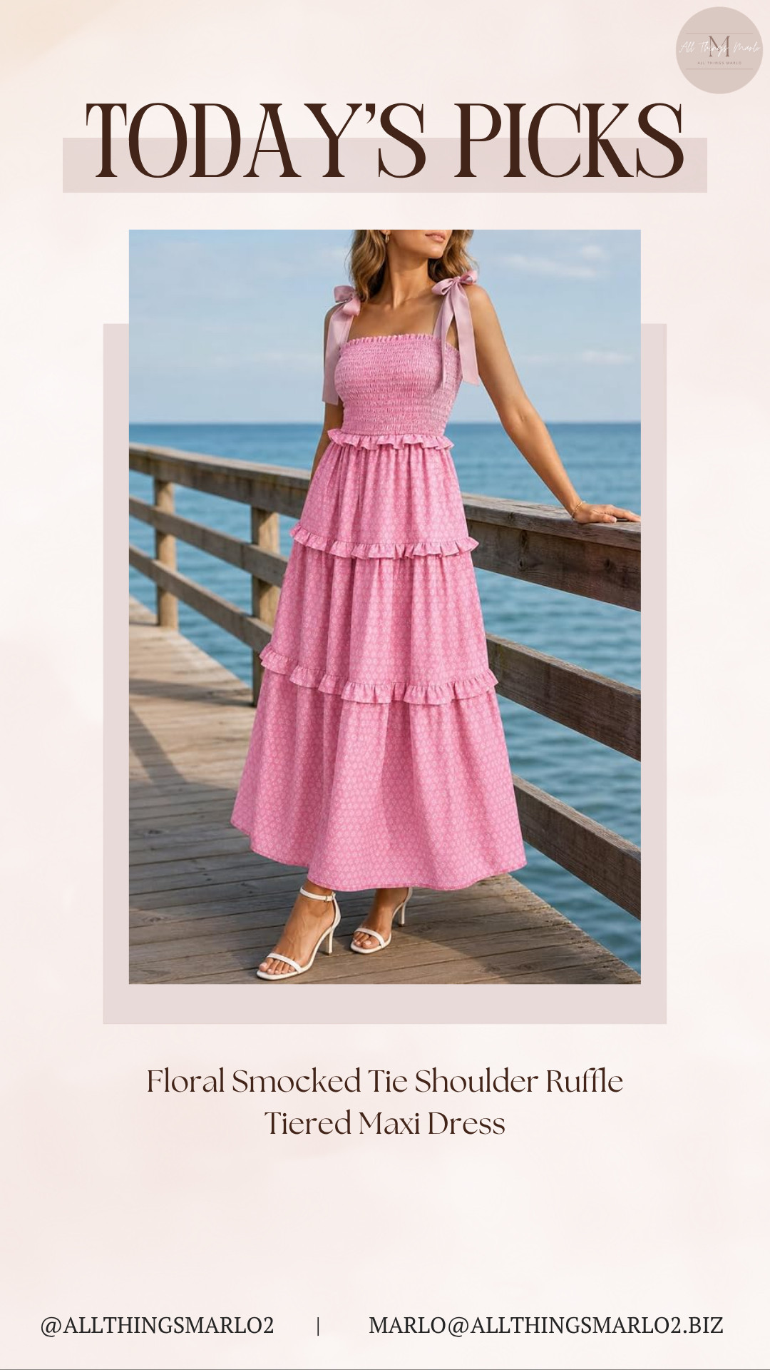 Floral Smocked Tie Shoulder Ruffle Tiered Maxi Dress 

 #LTKSeasonal #LTKWorkwear #LTKTravel
