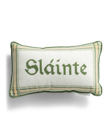 9x15 Slainte Cheers Needlepoint Pillow | TJ Maxx
