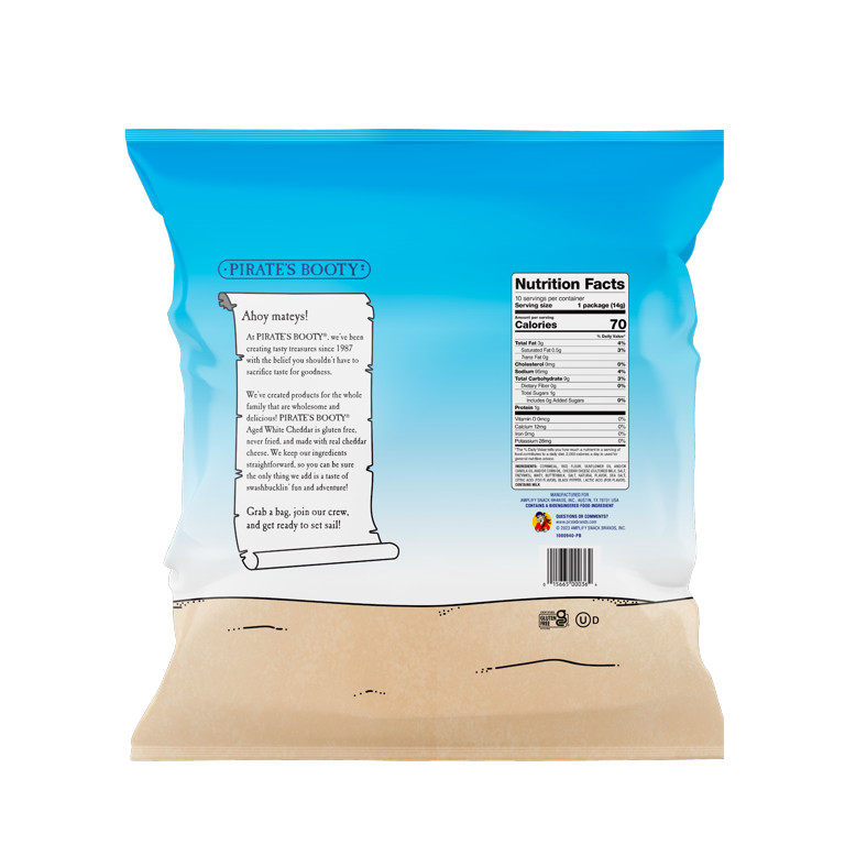 Pirate's Booty Gluten-Free Aged White Cheddar Puffs, 0.5 oz Snack-Size Bags, 10 Count | Walmart (US)
