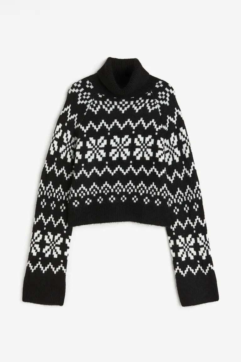 Jacquard-knit Turtleneck Sweater | H&M (US + CA)