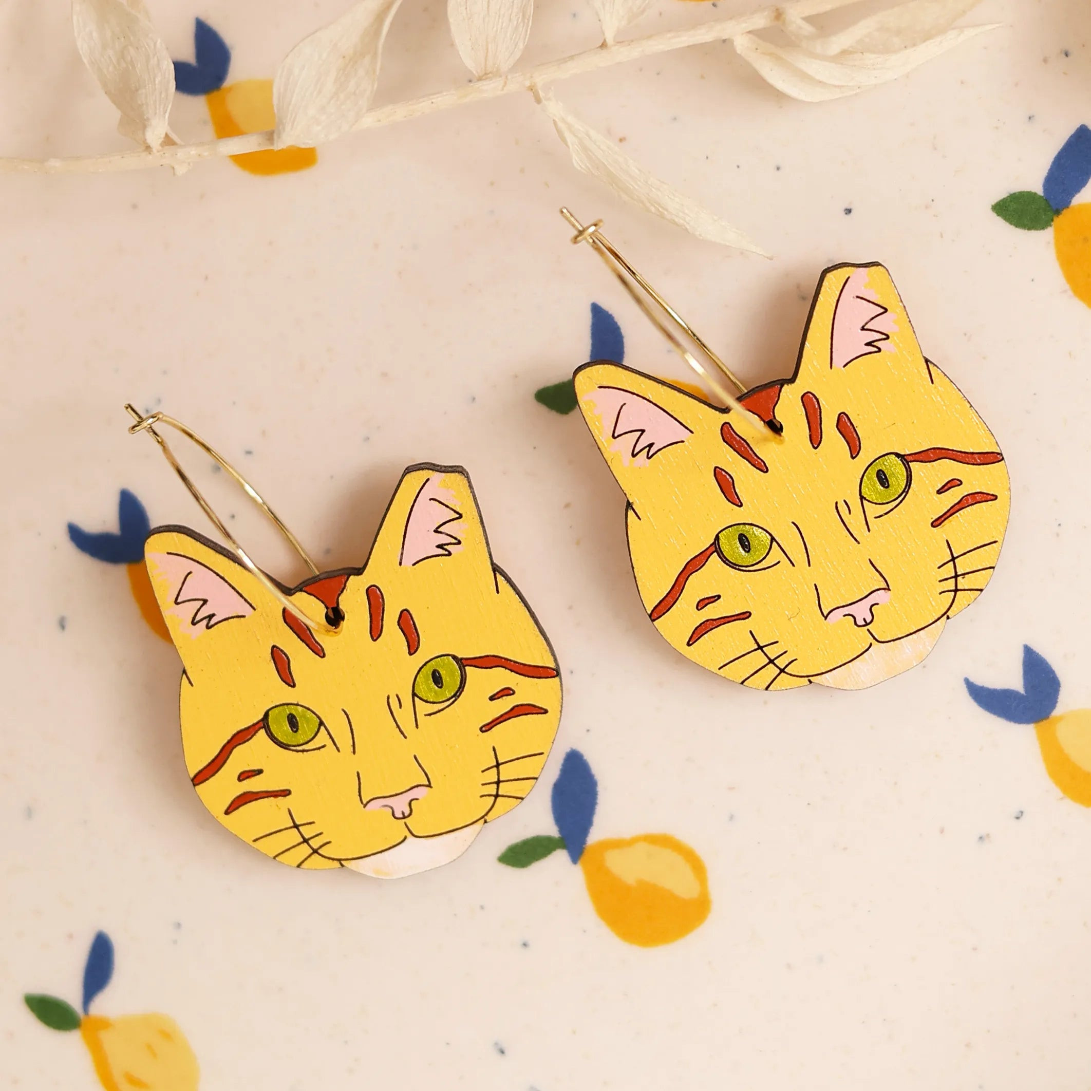 TNR Orange Tabby Hoop Earrings | Le Chic Miami