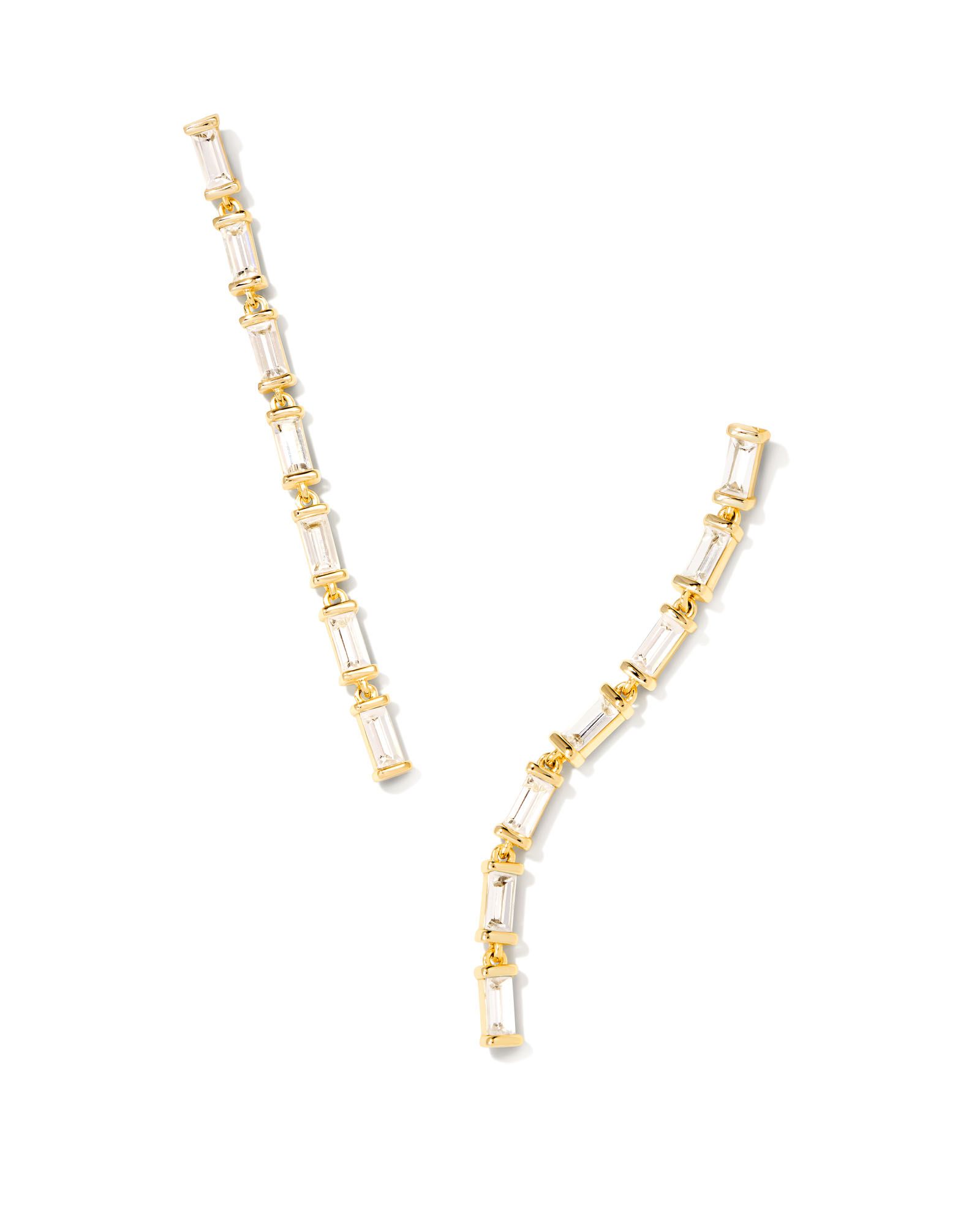 Dede Gold Drop Earrings in White Crystal | Kendra Scott | Kendra Scott