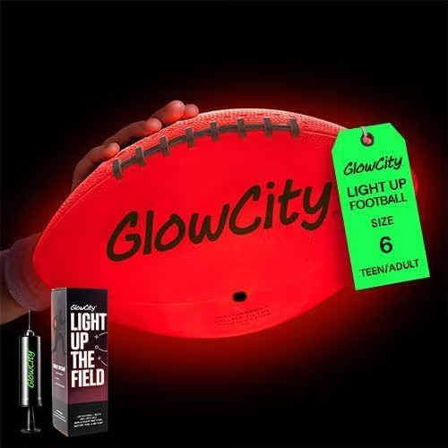 GlowCity Glow in The Dark Football - Size 3/6 Light Up Ball Gifts for Kids, Teens & Adults - Brig... | Amazon (US)