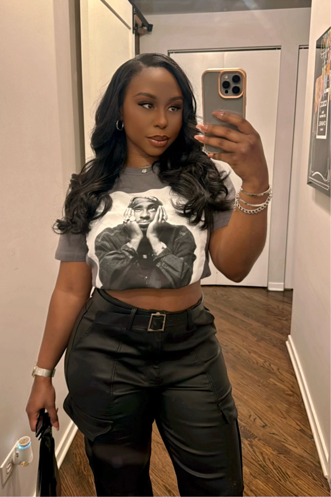 I love dressing up a graphic tee and styling it as a crop top by simply tucking the tee into my bra. Pair this Tupac tee with cargos, heels or sneakers for a laid-back yet edgy vibe. The perfect look for a night out or a concert 🖤 

5’3 | 160 lbs | Medium Top | Large Cargos

#targetfinds #fashionblogger 

#LTKhome #LTKbeauty #LTKstyletip
