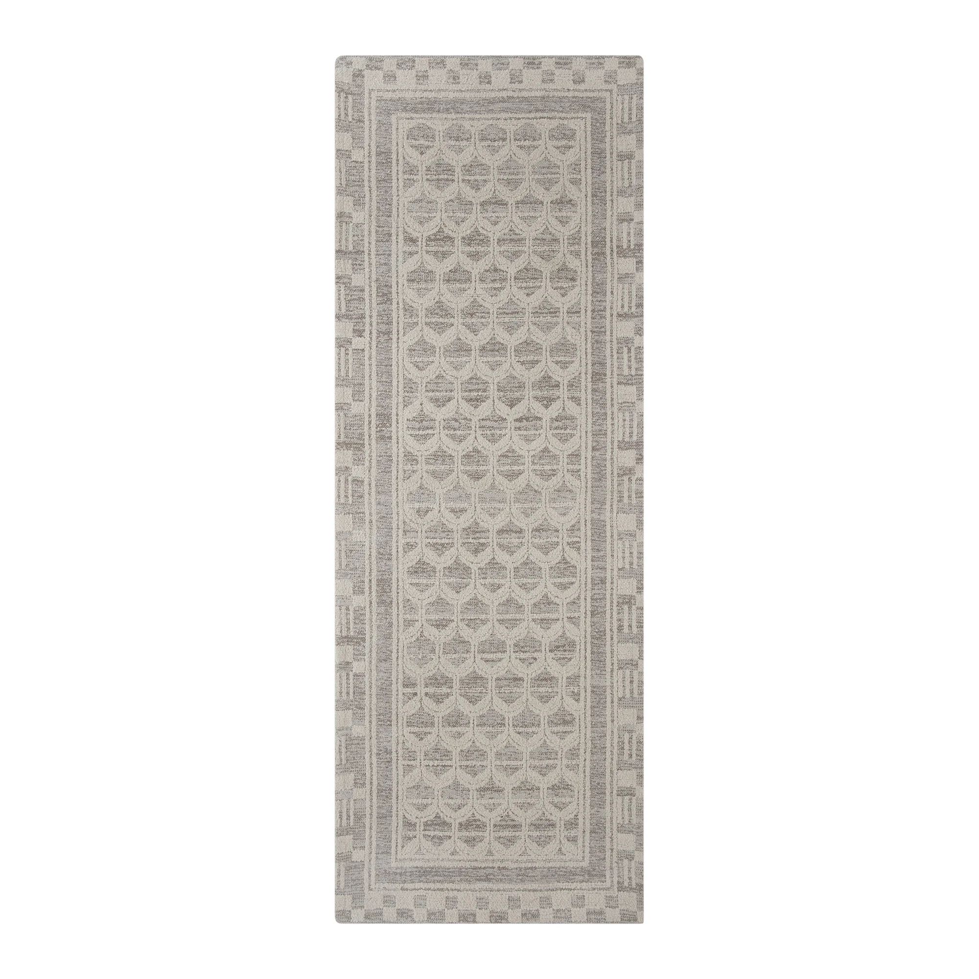 Better Homes & Gardens Gray Border Tight Geo Indoor 30" x 84" Runner Rug - Walmart.com | Walmart (US)