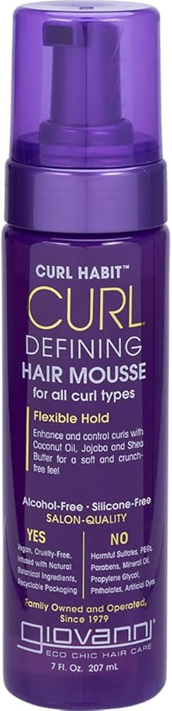 GIOVANNI Curl Defining Hair Mousse - Mousse for Curly Hair, Volumizing Hair Foam for Women & Men,... | Amazon (US)