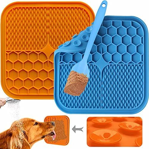 Connfiton Dog Lick Mat Slow Feeder for Dogs Peanut Butter Lick Pad with Strong Suction for Bathin... | Amazon (US)