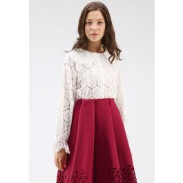 Mellow Morning Full Floral Lace Top in White | Chicwish