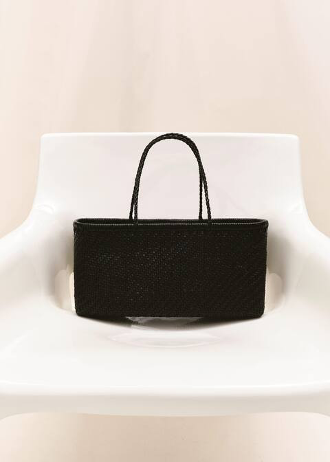 Braided leather bag -  Women | Mango United Kingdom | MANGO (UK)