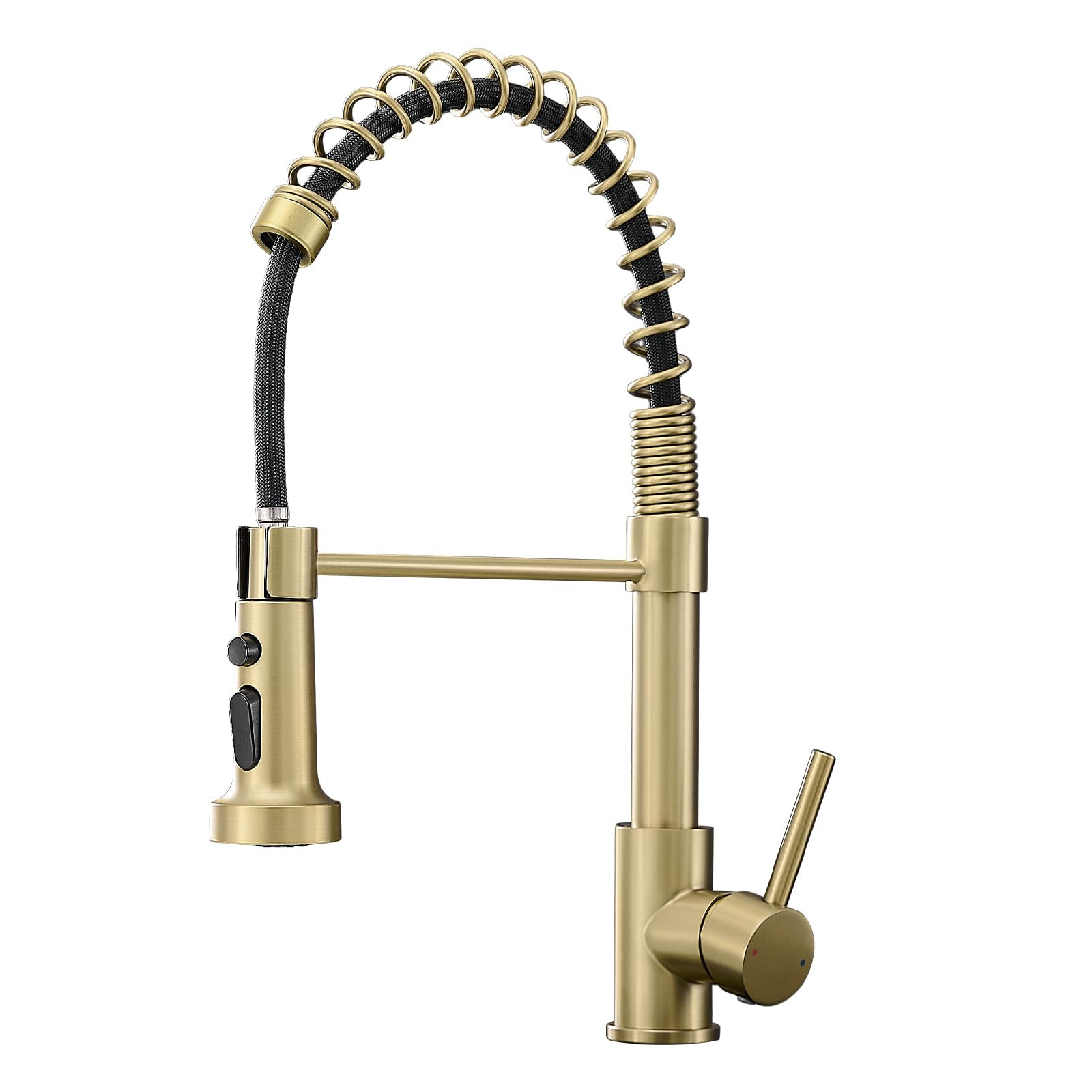 Brushed Gold Kitchen Faucet, AIMADI Kitchen Faucets with Pull Down Sprayer Single Handle One Hole... | Amazon (US)