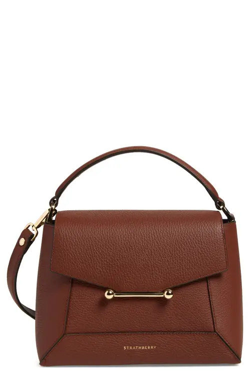 Strathberry Mosaic Leather Top Handle Bag in Walnut at Nordstrom | Nordstrom