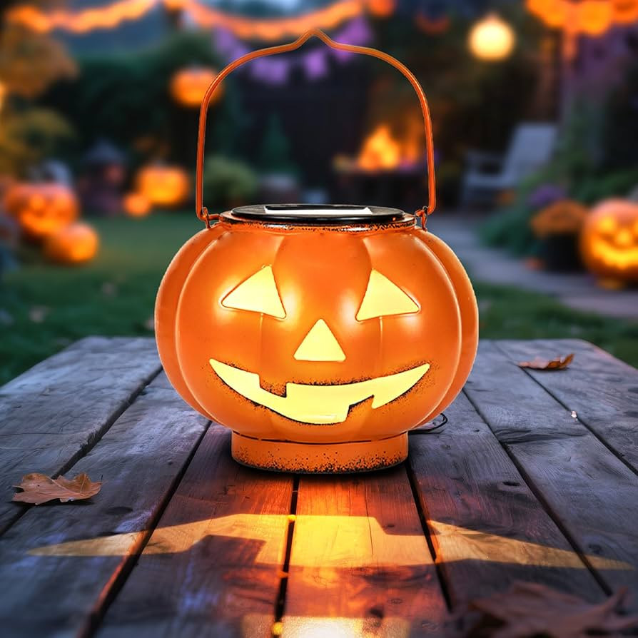 Halloween Pumpkin Solar Lanterns - Jack O Lantern Hanging Solar Light Waterproof for Yard, Patio,... | Amazon (US)