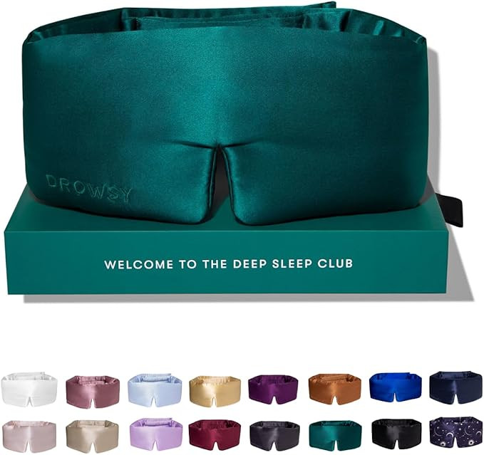 DROWSY Luxury Silk Sleep Mask – Total Blackout Silk Eye Mask for Sleeping & Travel, 100% Mulber... | Amazon (US)