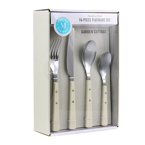Martha Stewart Garden Cottage 16-Piece Stainless Steel Flatware Set | HSN