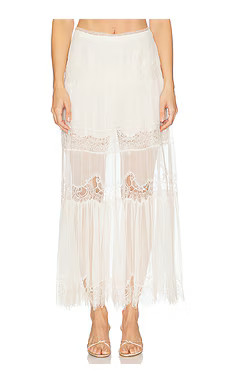 LoveShackFancy Aureline Skirt in Ivory from Revolve.com | Revolve Clothing (Global)