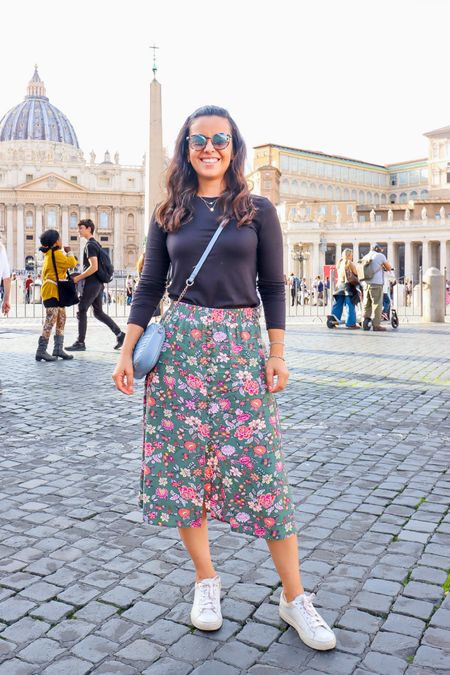 Time to start styling my midi skirt with long sleeves! It’s getting cold around here, but we’re starting to head south! Always try to pack a printed midi skirt and make sure you have enough tops that go well with it ;) 

#LTKstyletip #LTKeurope #LTKSeasonal