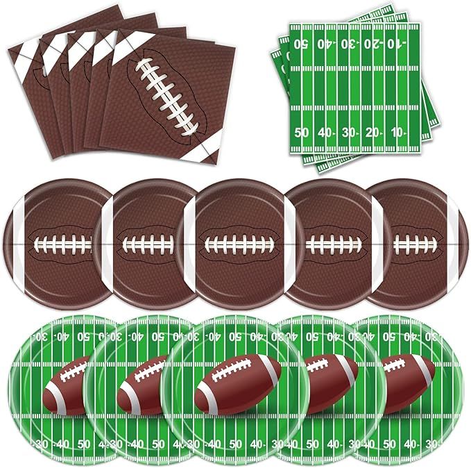 96 PCS Football Party Supplies Plates and Napkins Tableware Set Football Theme Party Decorations ... | Amazon (US)