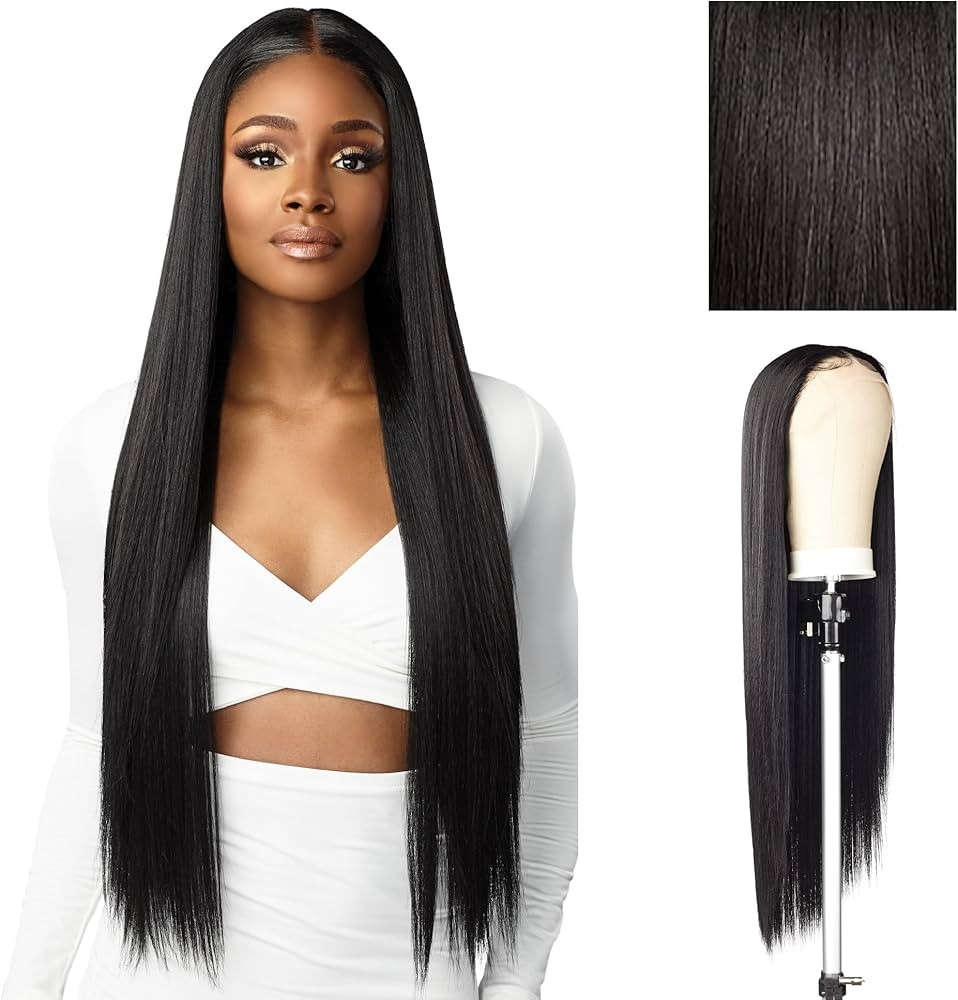 Sensationnel Butta Lace Hhm Wigs - Straight 32 Inch Human Hair Blend Extra Wide 5 Inch Parting Pr... | Amazon (US)