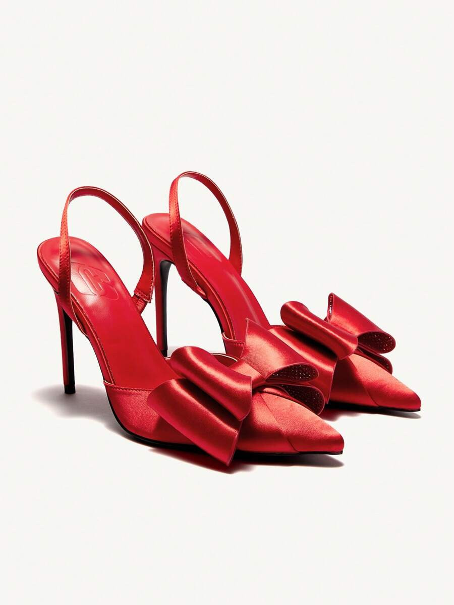 CUCCOO CHICEST Women's Pointed Toe Bow Decor Fashion High Heel Pumps | SHEIN