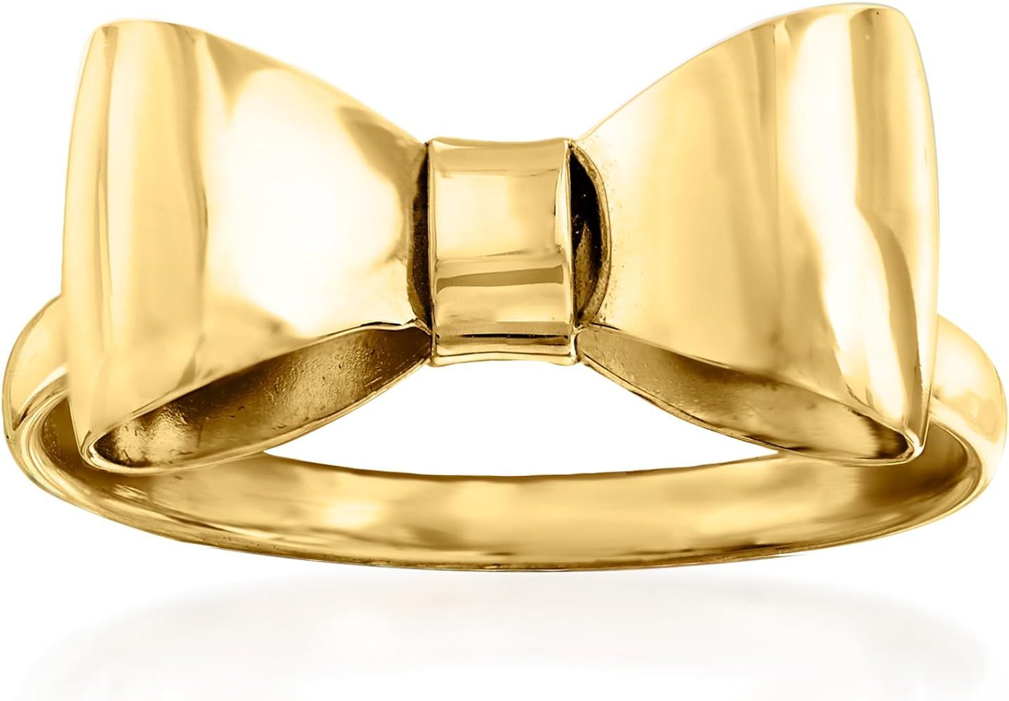 Ross-Simons Italian 14kt Yellow Gold Bow Ring | Amazon (US)