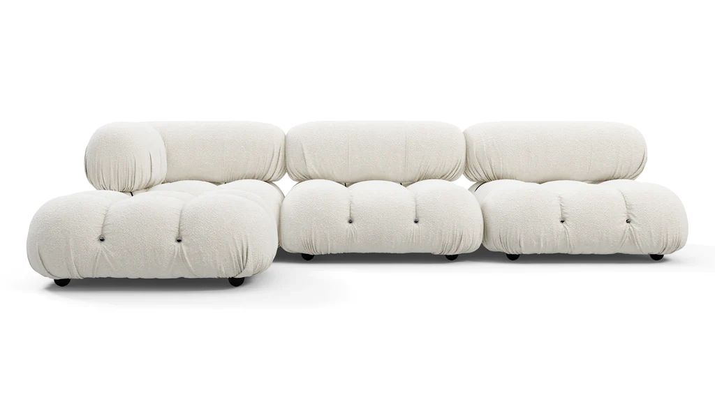 Bellini Sectional - Bellini Sectional, Left Chaise, White Boucle | Interior Icons