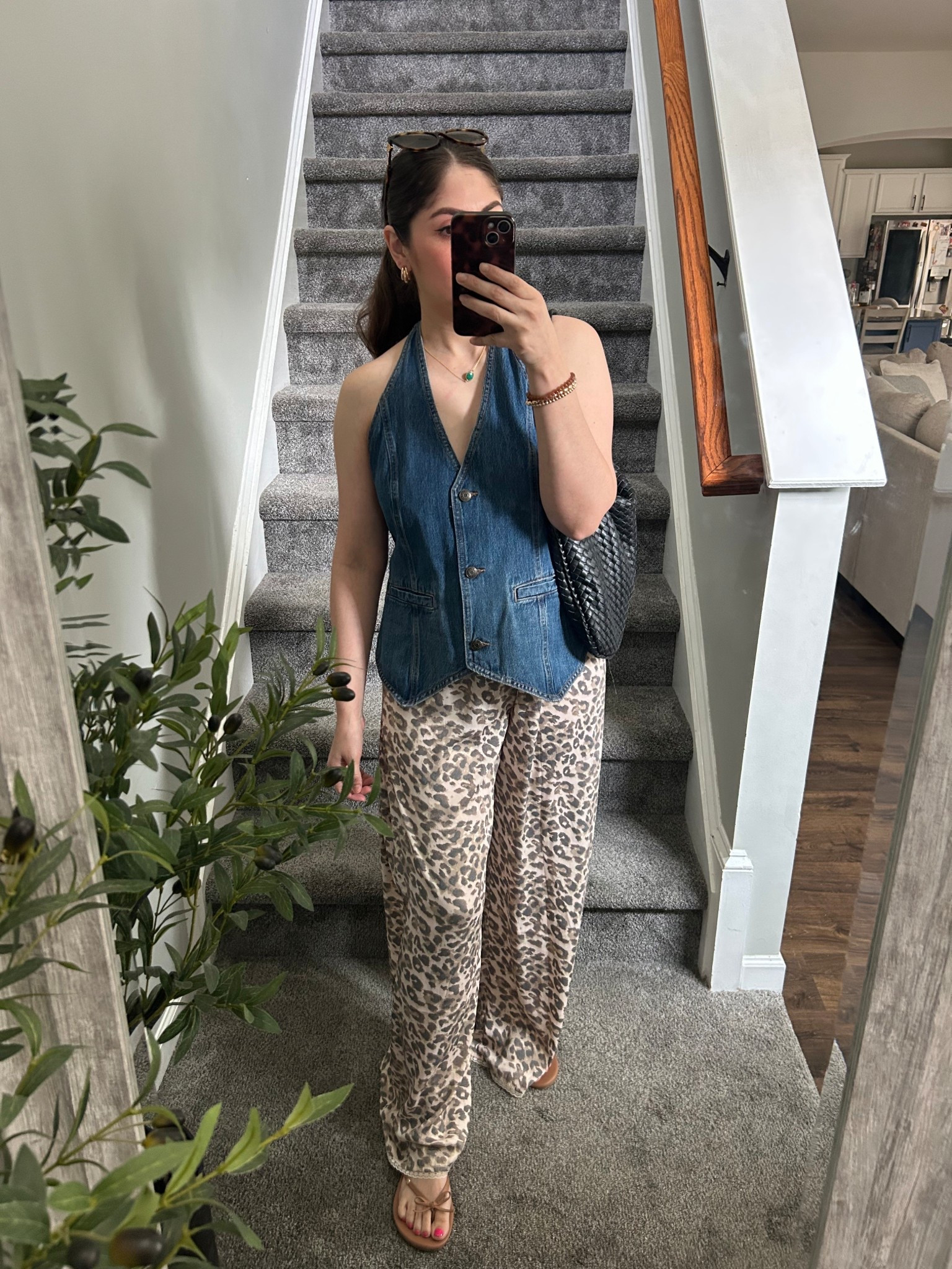 Leopard satin pants
Denim halter top

#LTKmomlife #LTKSeasonal