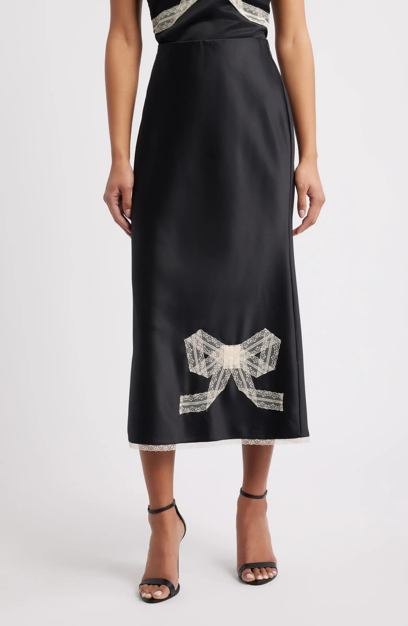 Vallis Lace Bow Midi Skirt | Nordstrom