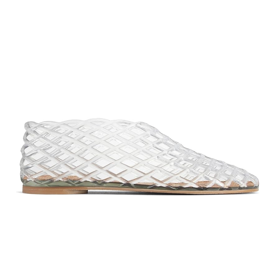 Jelly Mesh Ballet Flats for Women Clear Hollow Jellies Flat Sandals Round Toe Slip On Beach Balle... | Amazon (US)