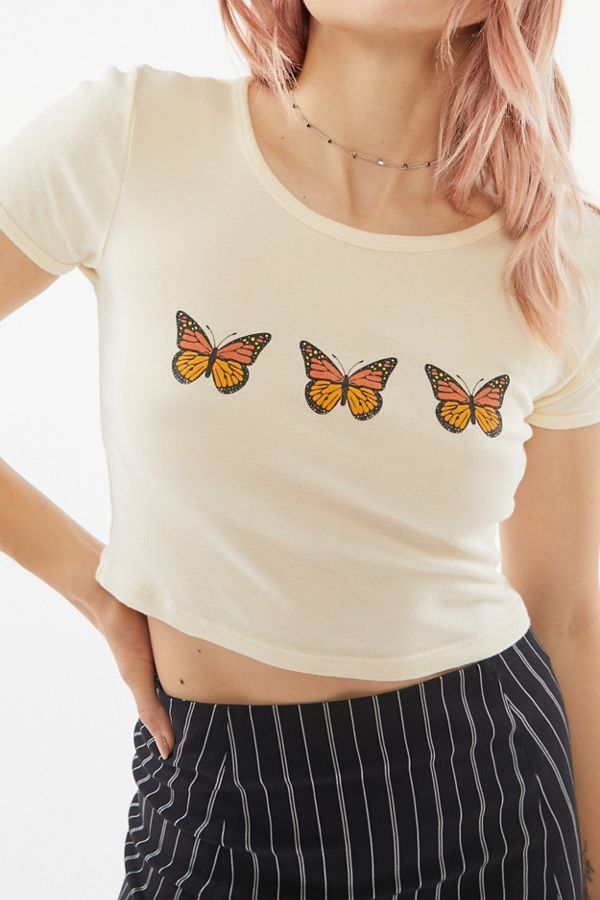 Truly Madly Deeply Butterfly Cropped Tee | Urban Outfitters (US and RoW)