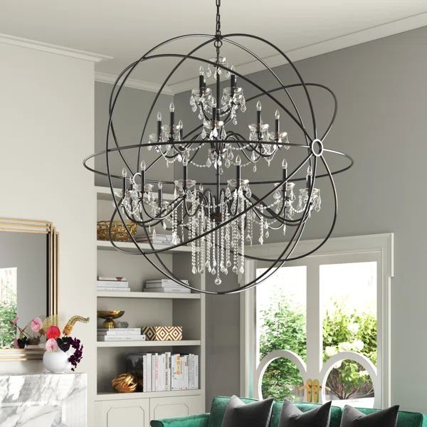 Budapest Candle Style Globe Chandelier with Crystal Accents | Wayfair North America