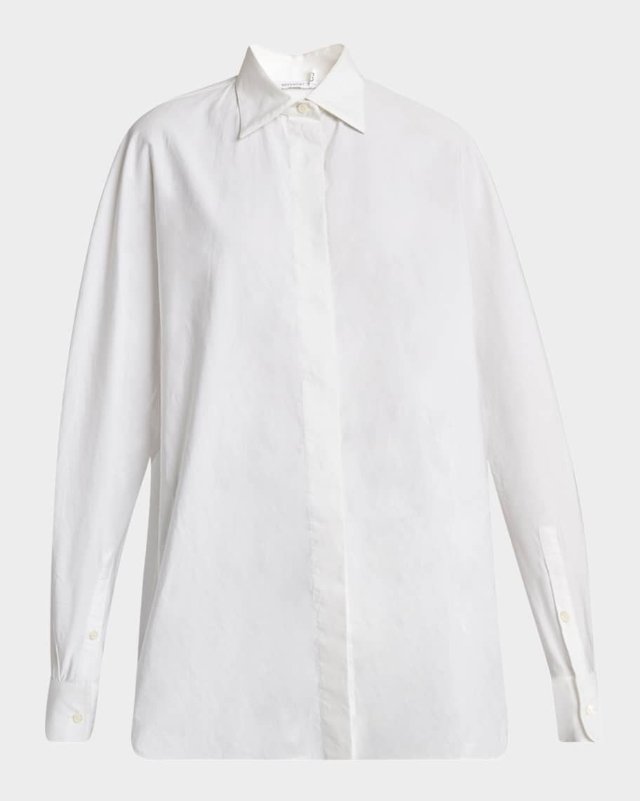 Givenchy Curved Sleeve Button-Down Cocoon Shirt | Neiman Marcus
