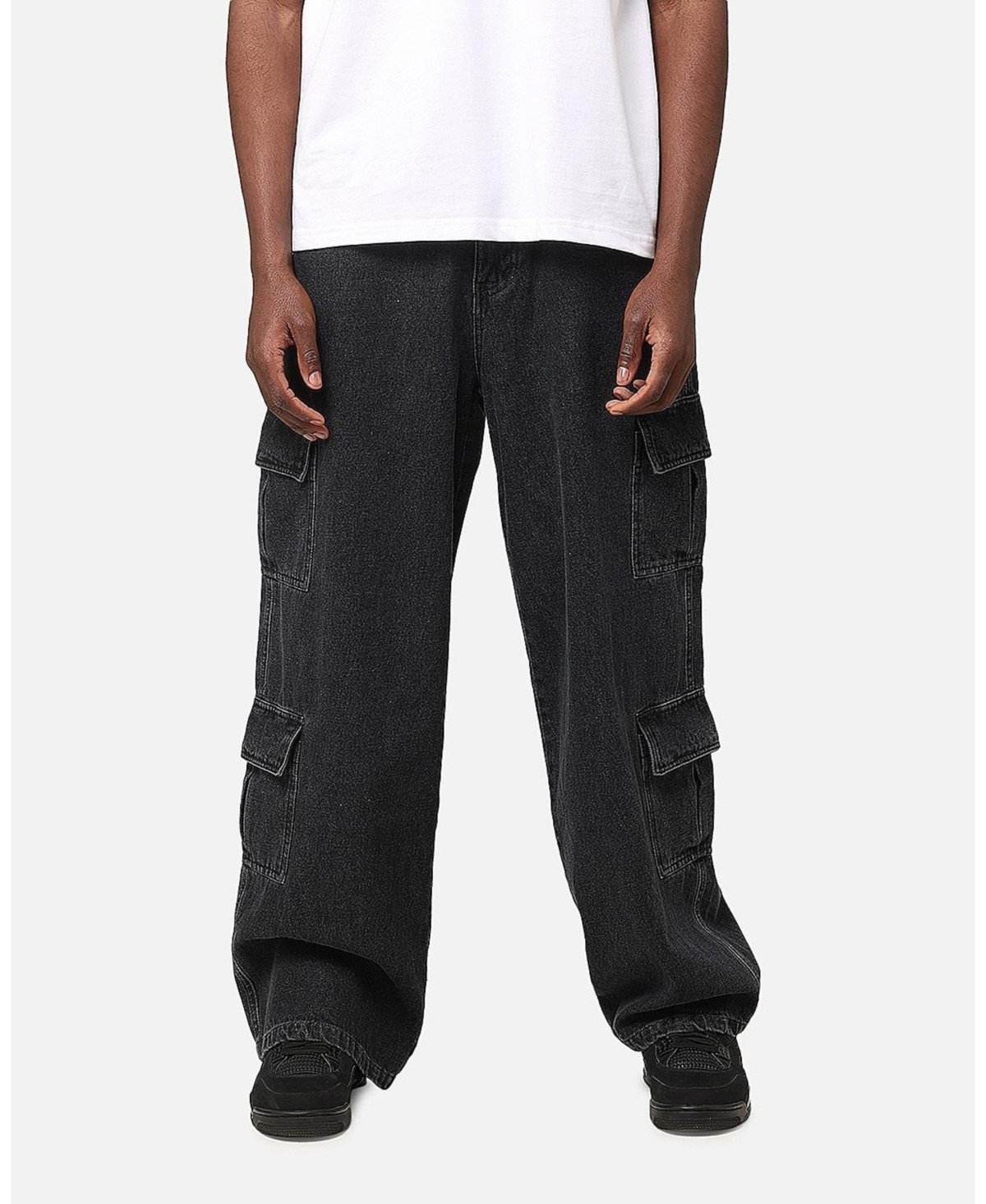 Carre Men's Baggy Cargo Jeans - Black denim | Macy's