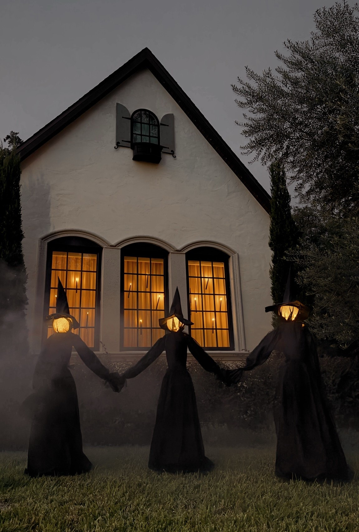 #ad These glowing witches from @wayfair have officially moved in for spooky season! I added a little extra magic with flameless candles hung from fishing wire in the windows ✨

(The exact witch set I used sold out, but I linked a few nearly identical sets!) 

#Wayfair #WayfairPartner

#LTKSeasonal #LTKHome