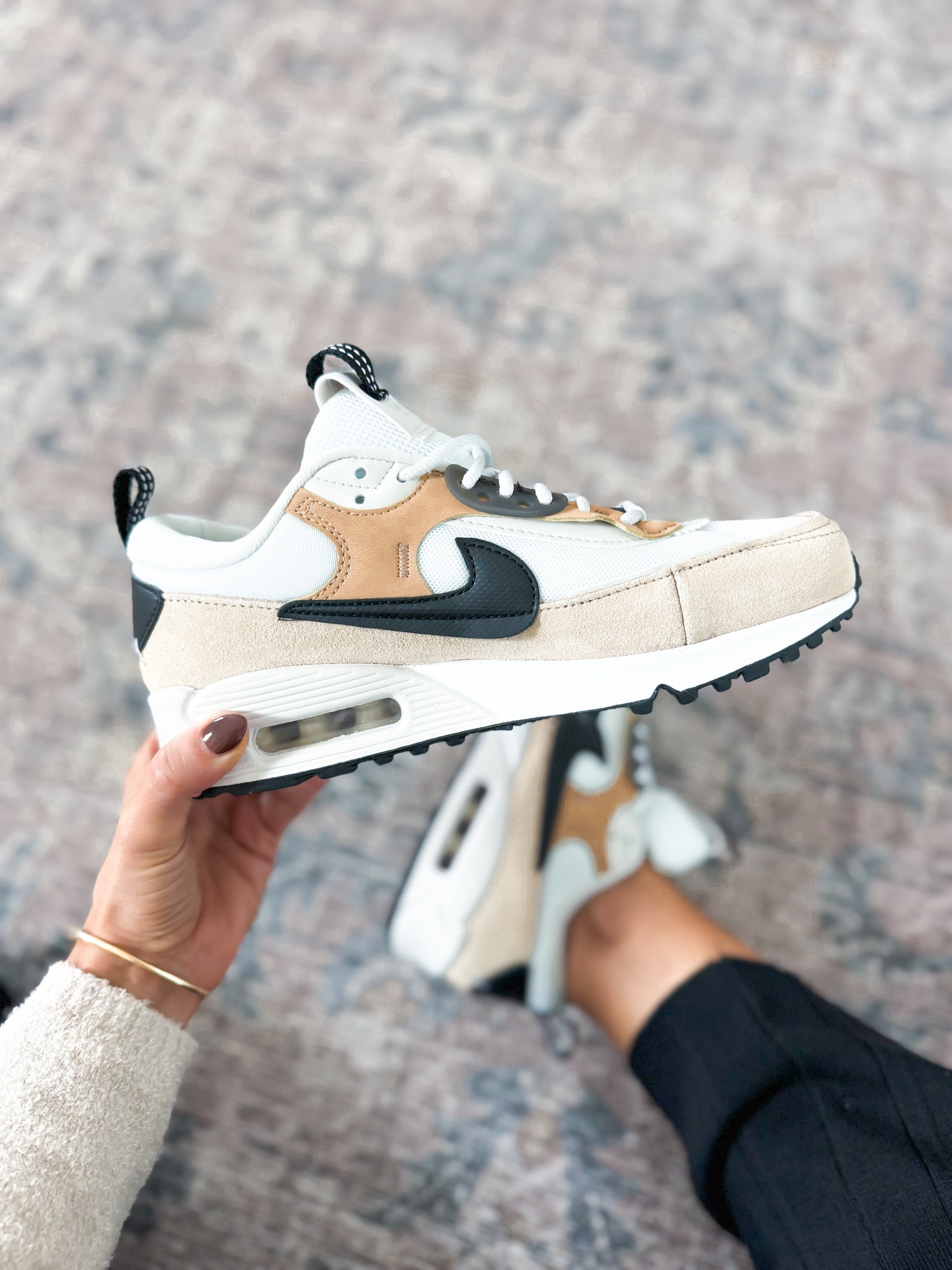 Nike Air Max 90 Futura - TTS for me. Neutral sneakers. Travel shoes. Walking shoes. Athletic sneakers. Disney shoes. Fall outfits. Fall shoes. Fall style. Gift idea for her. 

#LTKTravel #LTKGiftGuide #LTKShoeCrush