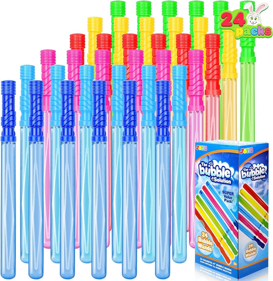 JOYIN 24 Pack 14.6’’ Big Bubble Wands Bulk (2 Dozen) for Summer Toy, Outdoor/Indoor Activity ... | Amazon (US)