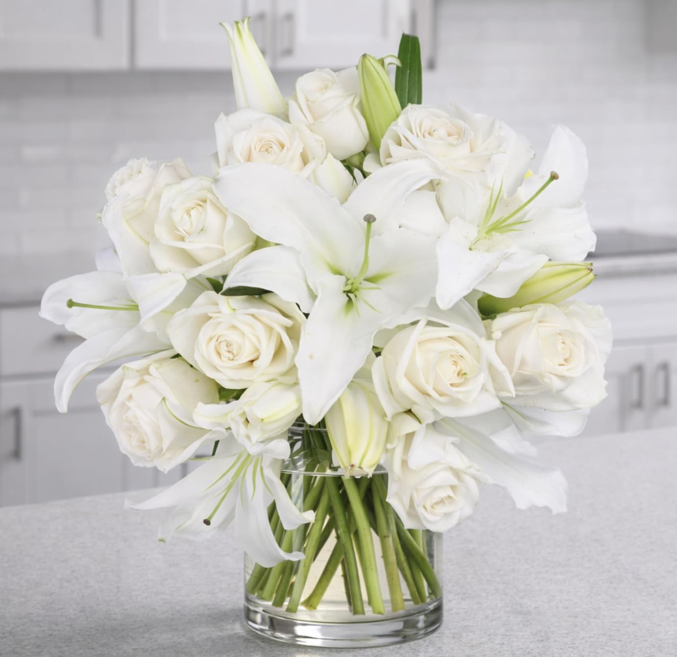 BloomsyBox – Elegant White Lilies & Roses (Glass Vase Included) – Fresh Flowers for Delivery ... | Amazon (US)