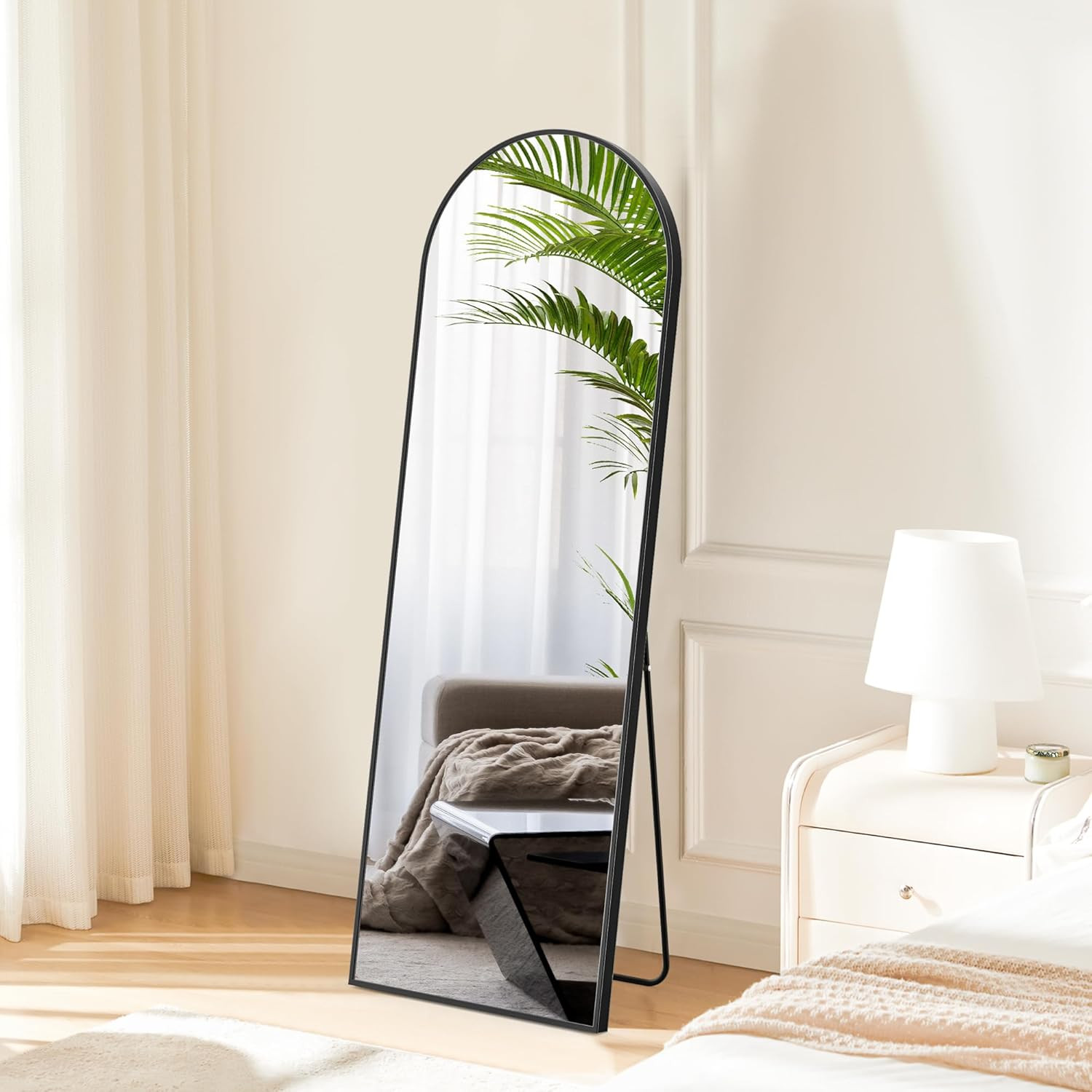 Sweetcrispy 59"x16" Arched FFull Length Mirror - Standing or Leaning Full Body Mirror with Alumin... | Amazon (US)