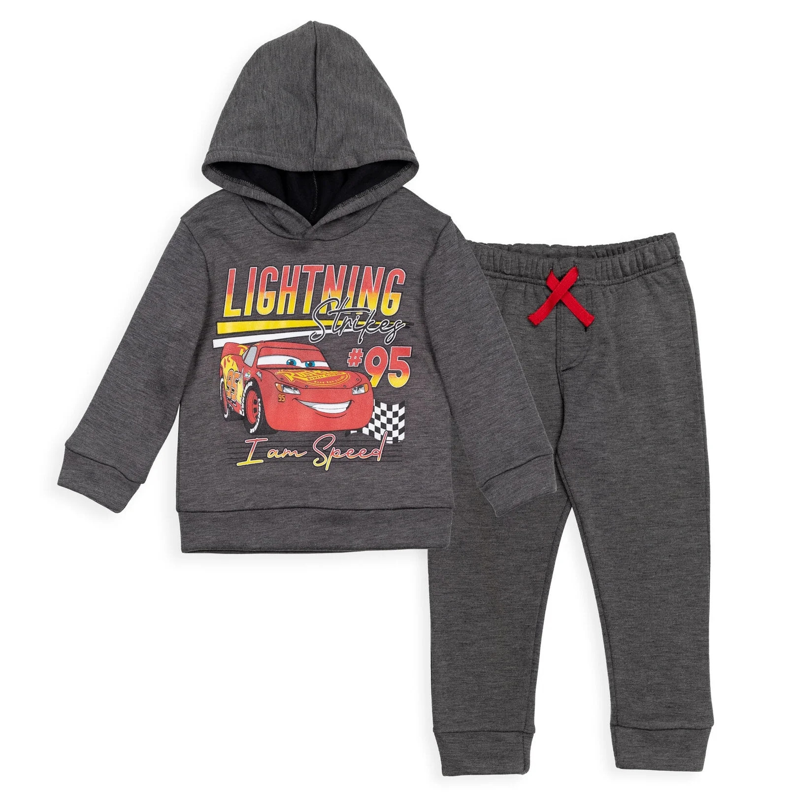 Disney Pixar Cars Lightning McQueen Big Boys Fleece Pullover Hoodie and Pants Outfit Set Toddler ... | Walmart (US)