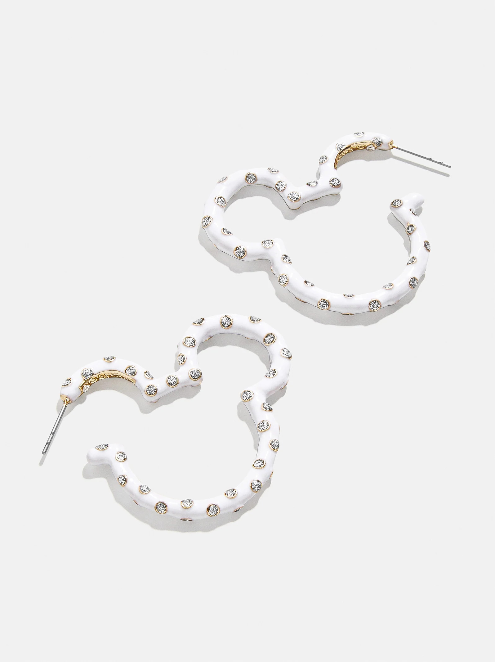 Mickey Mouse Disney Crystal Enamel Outline Hoop Earrings | BaubleBar (US)