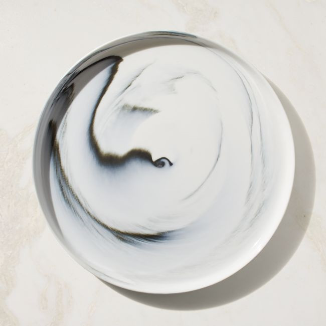 Swirl Black and White Dinner Plate by Jennifer Fisher | CB2