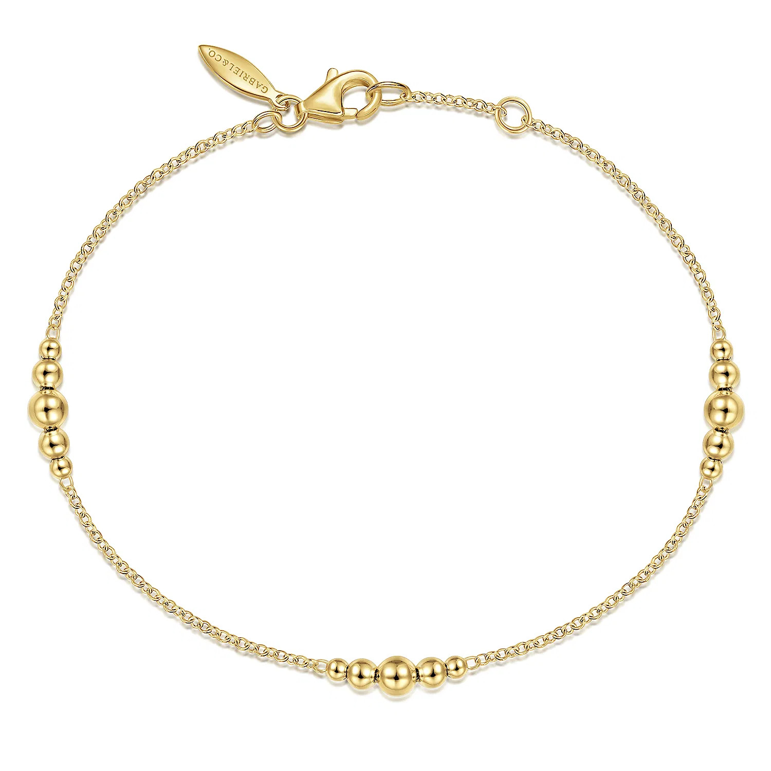 14K Yellow Gold Beaded Stations Bracelet | Gabriel & Co. Fine Jewelry And Bridal