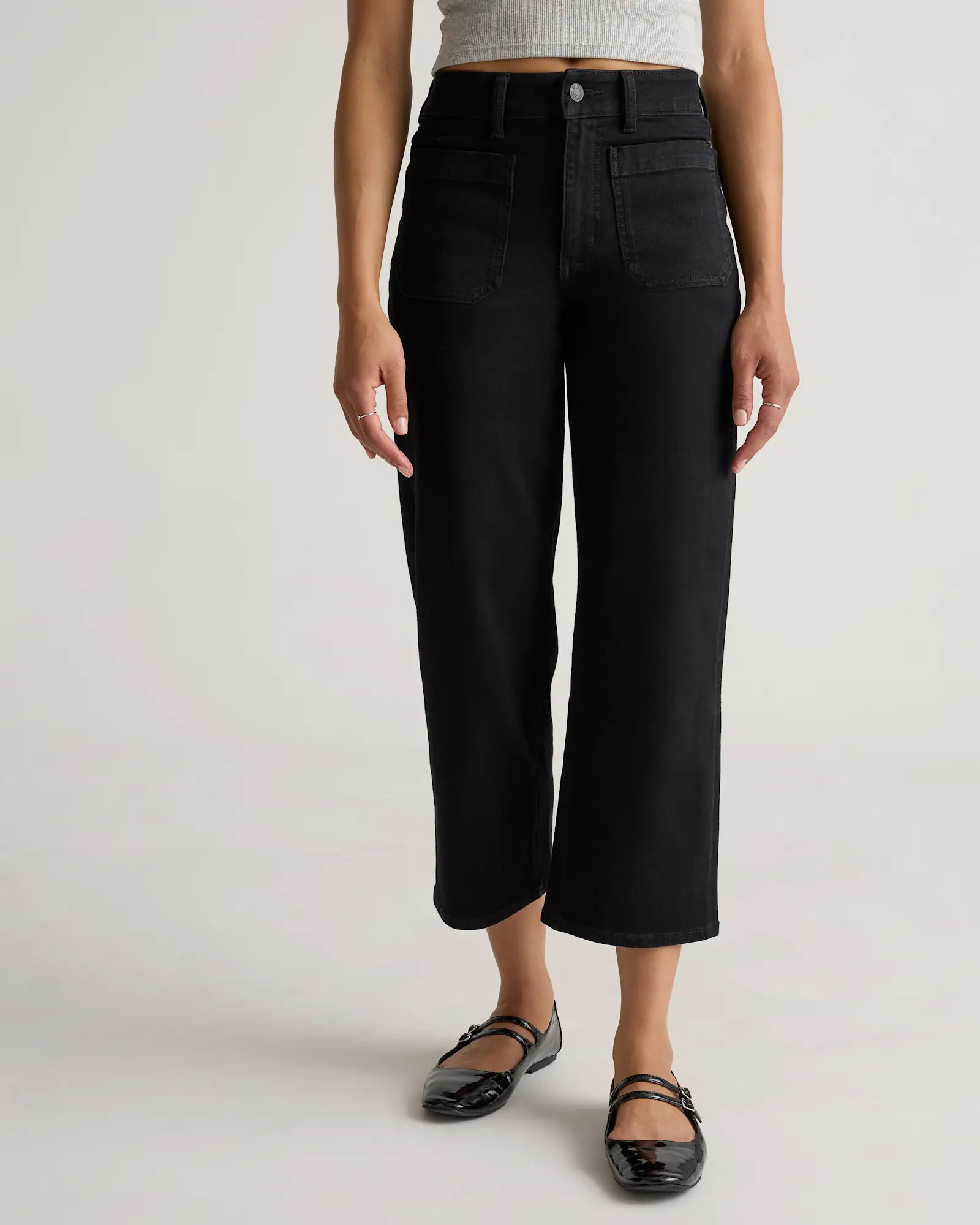 Bella Stretch Patch Pocket Wide Leg Jeans | Quince