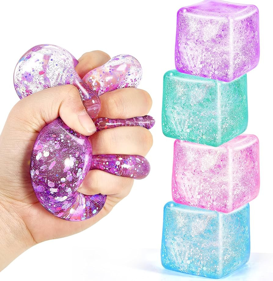 Squishy Fidget Toys for Kids & Adults: 4 Pack Cube Sensory Squeeze Toy - Large Size 2.16'', Stres... | Amazon (US)