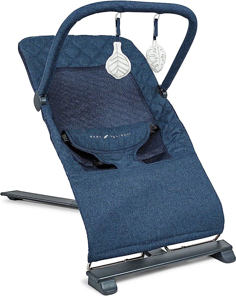 Baby Delight Alpine Deluxe Portable Bouncer, Infant, 0 – 6 Months, Quilted Indigo | Amazon (US)